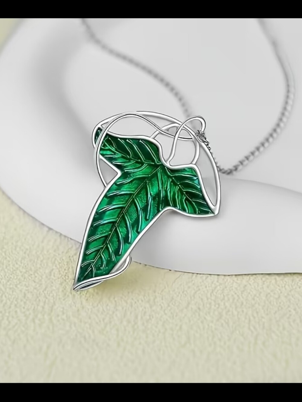 LOTR Elven Green Tree Leaf Necklace